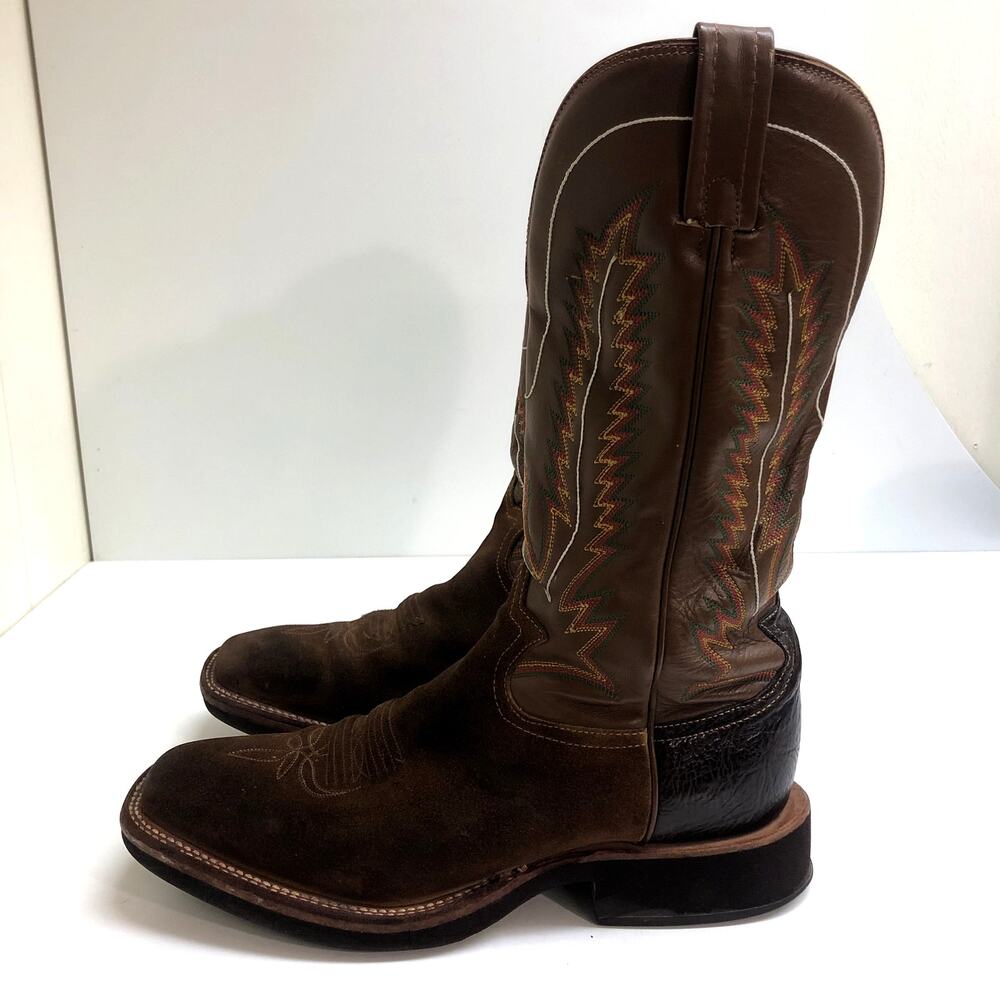 Tony Lama 13" Brown Suede / Leather Western Cowboy Work Boot Men's 8 / W 9.5